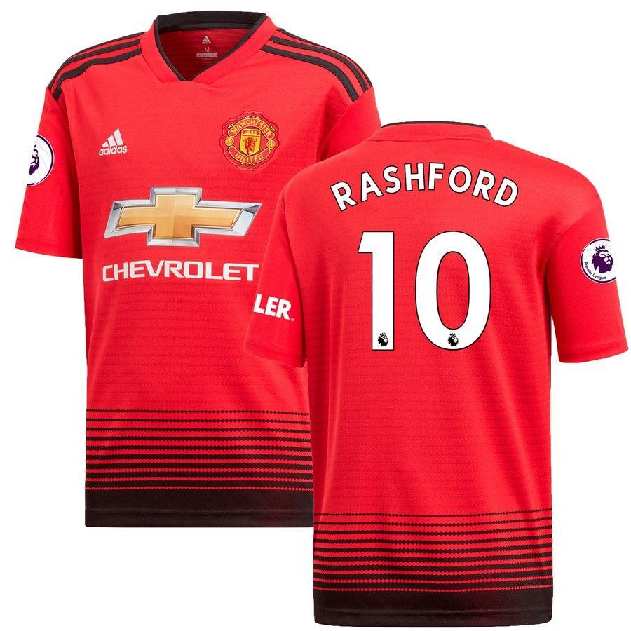 10-Marcus Rashford Manchester United 2018-19 Home Player Jersey – Red