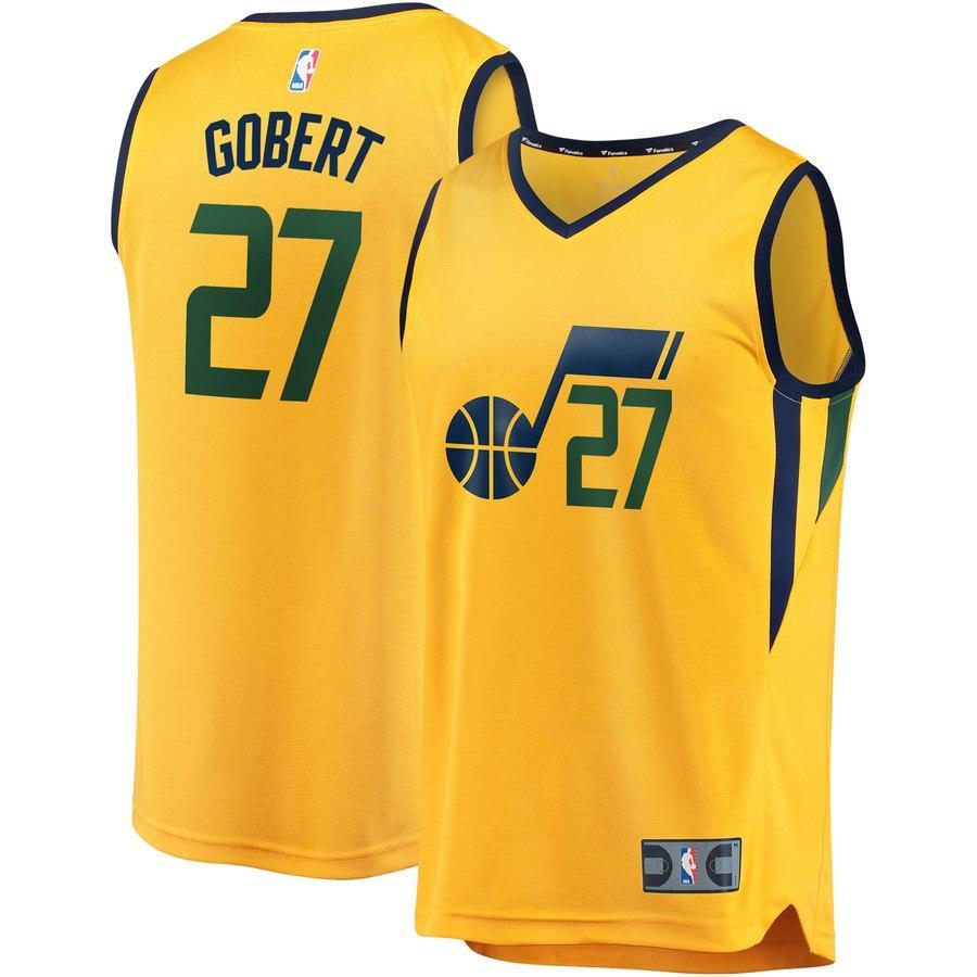 27-Rudy Gobert Utah Jazz  Player Jersey Gold - Statement Edition