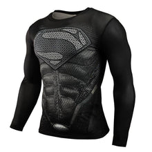 Load image into Gallery viewer, Long Sleeve Crossfit 3D Superman Punisher T Shirt