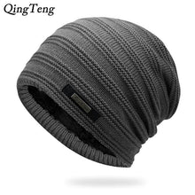 Load image into Gallery viewer, Gray Double-Layer Acrylic Velvet Beanie Hat Winter Warm