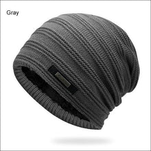 Load image into Gallery viewer, Gray Double-Layer Acrylic Velvet Beanie Hat Winter Warm