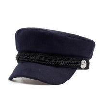 Load image into Gallery viewer, Solid Visor Military Hat Autumn and Winter Vintage wool Patchwork Beret Cap