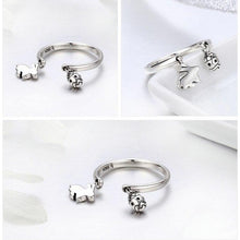 Load image into Gallery viewer, WOSTU Authentic 925 Sterling Silver Easter Bunny Adjustable Finger Rings