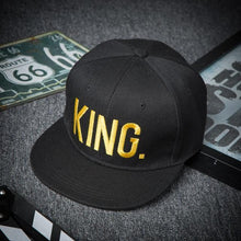 Load image into Gallery viewer, KING QUEEN Baseball Cap Snapback Black Couple Lover