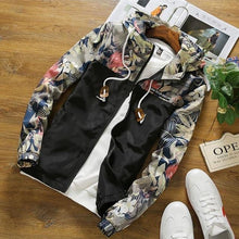 Load image into Gallery viewer, Floral Bomber Jacket Men Hip Hop Slim Fit