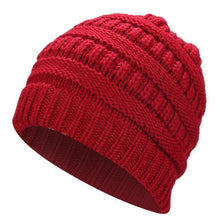 Load image into Gallery viewer, Ponytail Beanie Hat Women Winter Cap Soft Knit Crochet Hats