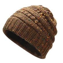 Load image into Gallery viewer, Ponytail Beanie Hat Women Winter Cap Soft Knit Crochet Hats
